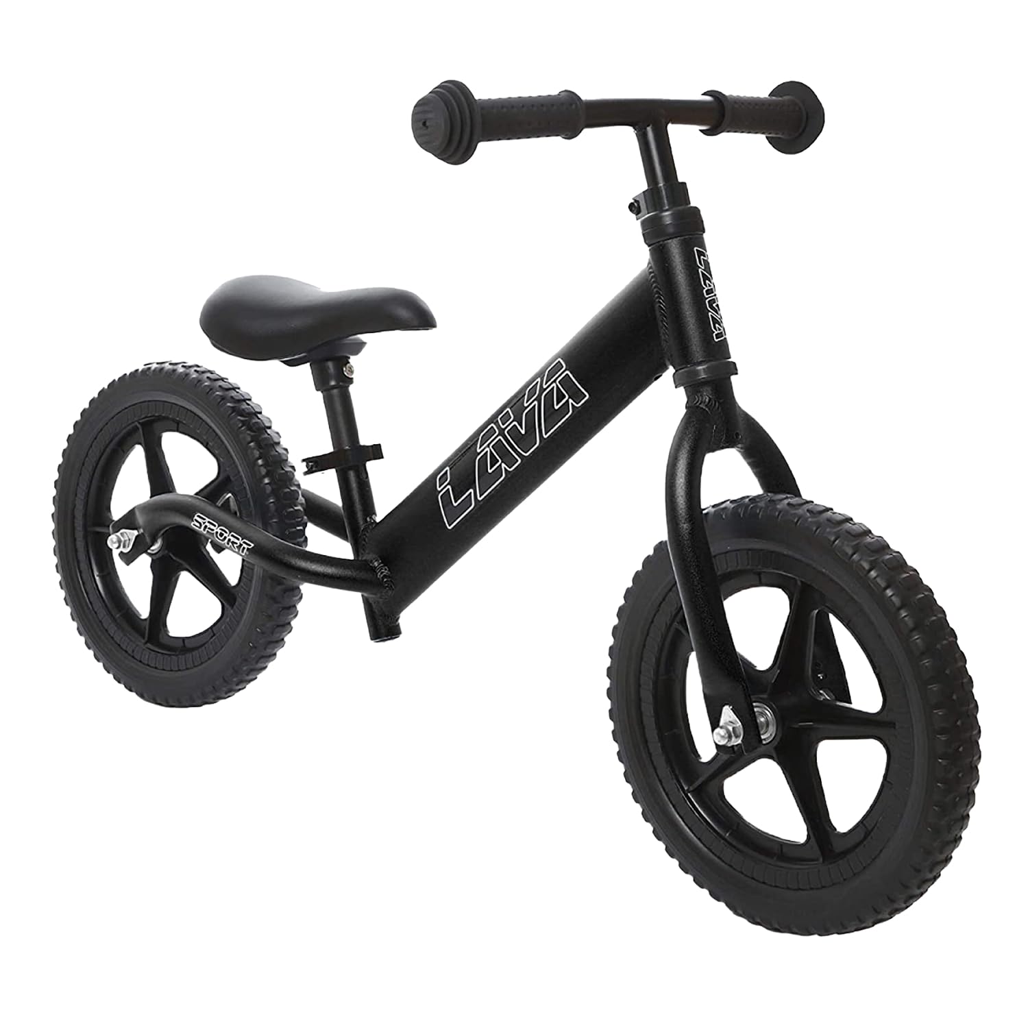 LAVA SPORT Balance Bike - Kids Lightweight Aluminum No Pedal Bike - Adjustable Handlebar and Seat for Toddler - Perfect Training Bike for Boys and Girls with Puncture Proof EVA Tires - Basalt Black