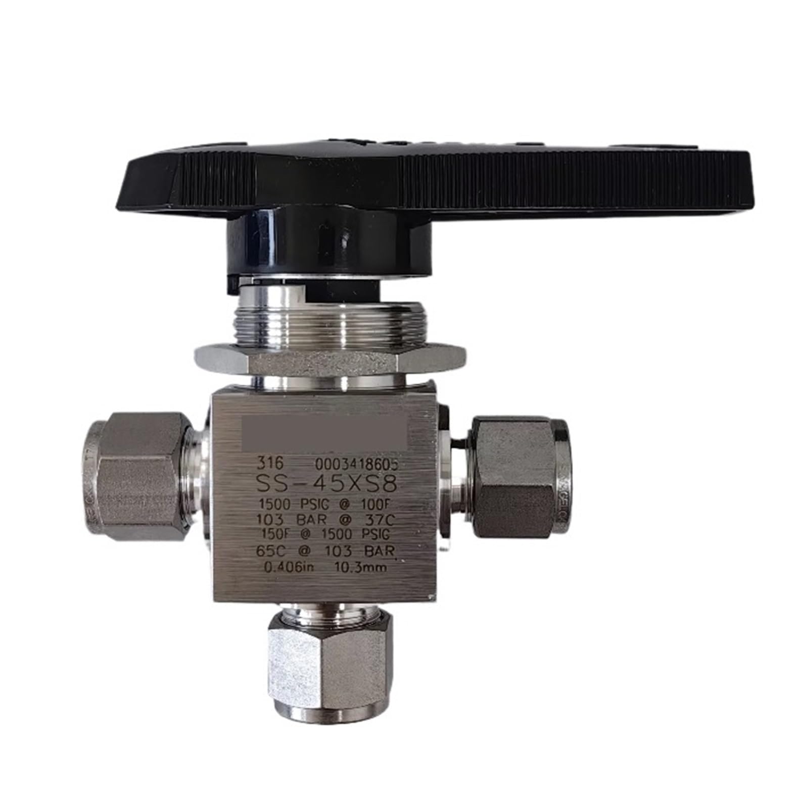 Hqdrcy One Color 3-Way Ball Valve Ss-45Xs8 1/2 In. For Industrial Production