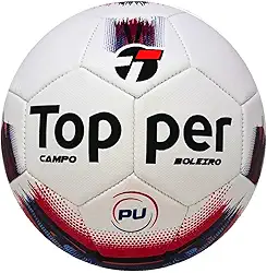 Bola de Futebol Profissional Campo Topper Boleiro Oficial PU Costurada Resistente | Ideal para Jogo, Treino e Lazer.