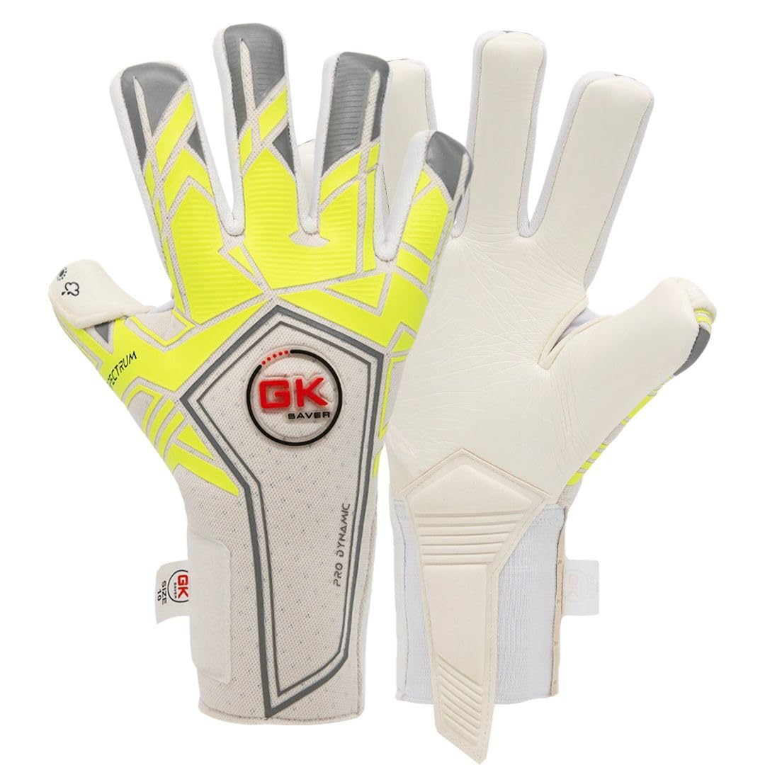 GK Saver Football Goalkeeper Goalie Gloves | Anti-Slip Grip Palms | Spectrum Series | Goalkeeping GK Gloves| Perfect for Intense Soccer Gameplay (Spectrum S3, SIZE 10) (Spectrum-S3, SIZE 7)