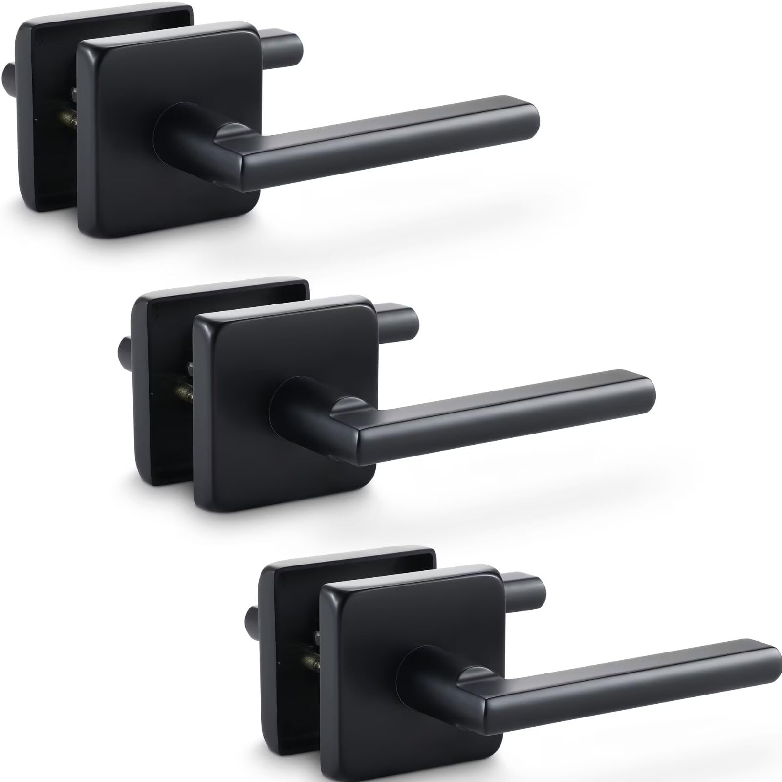 Linkaa Matte Black Door Handles - Push Lock Security -14 Linkaa Matte Black Door Handles - Push Lock Security -14