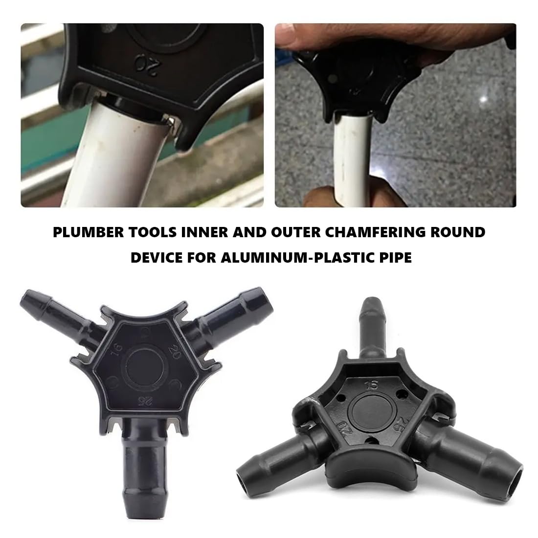 Abocardadores de extremo único,Calibrador/Desbarbador para Tubería Multicapa de Diámetro 16–20–26 - Escariador de Orificios Multicapa PEX-AL-PEX y Tubería Compuesta de Aluminio Plástico