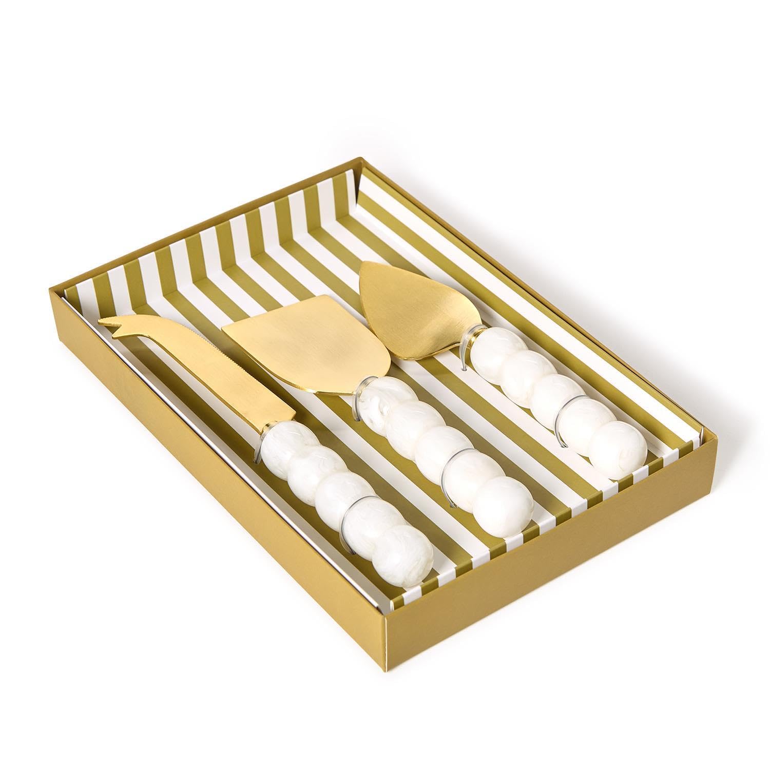 タイムセール　新品未使用✨ゴージャス✨金彩ディナーセット20ピース　P＆Sおまけ Amazon.com: Two's Company Modern Pop Beaded Cheese Knives in Gift