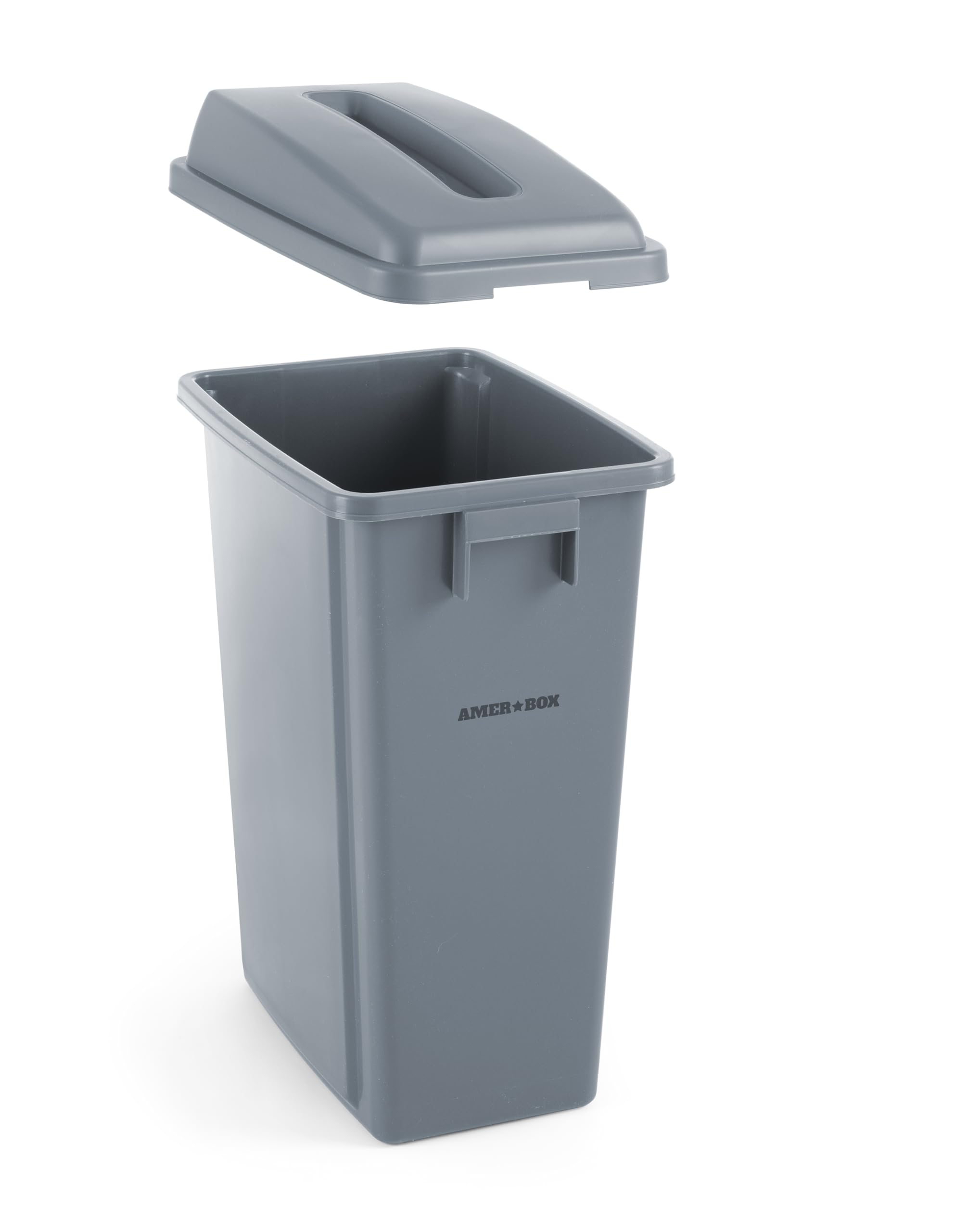 HENDI Papelera estrecha, 60 L, 455 x 315 x 580 mm, color gris