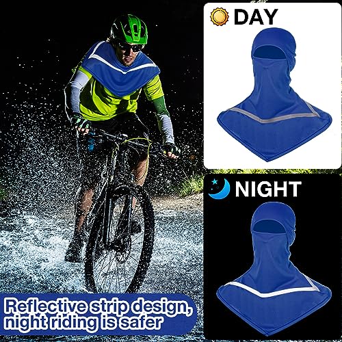 Image of Seematn 4 Pcs Balaclava Sun Men Face Mask UV Protection with Reflective Strip for Construction Work Neck Covers Summer