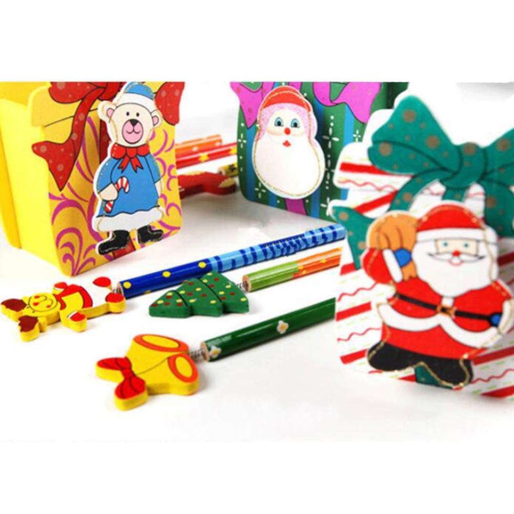 Kerst Potlood met Gum (24st.) - Groothandel Kerstartikelen