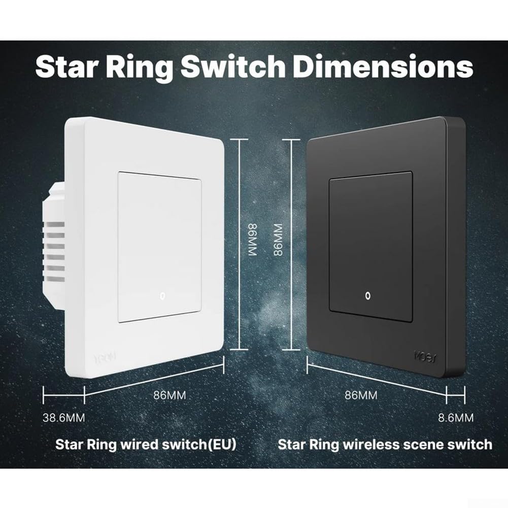 Interruptor de luz inteligente ZigBee, interruptor inteligente de relé de 10 A, interruptores de control de luz de fuego neutro único para hogar inteligente, no necesita condensador (negro)