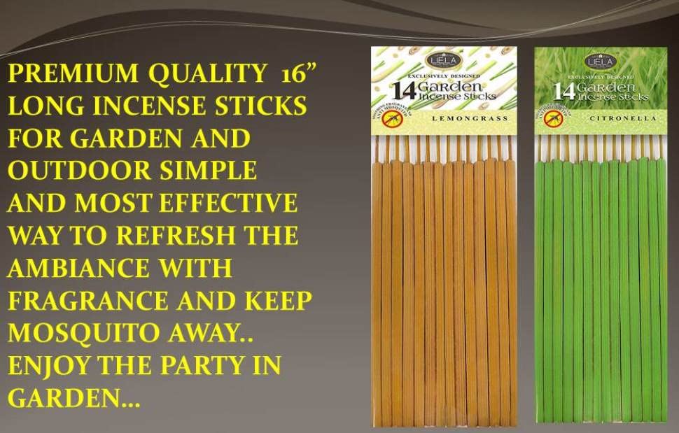 Image of LIELA - Garden and Outdoor Incense Sticks for Mosquito Repellent in Pure Citronella & Lemon Grass Fragrance ; (28)