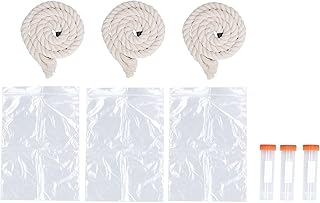 CHEOTIME 3Sets Saliva Sampling Rope, Swine Fever Detection Tool for Pigs, Saliva Sampling Rope Kit with Plastic Collection Bags, Tubes, Soft Cotton Rope