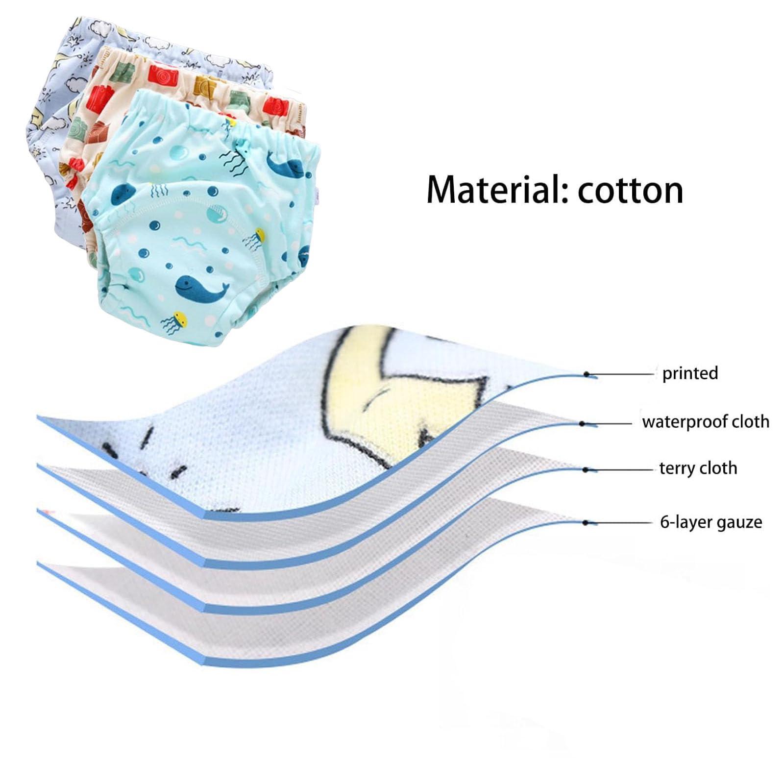 Training Pants, Trainingshose, Underwear-Potty Training Underwear, Leakproof for Boys and Girls (5pcs-c,M)