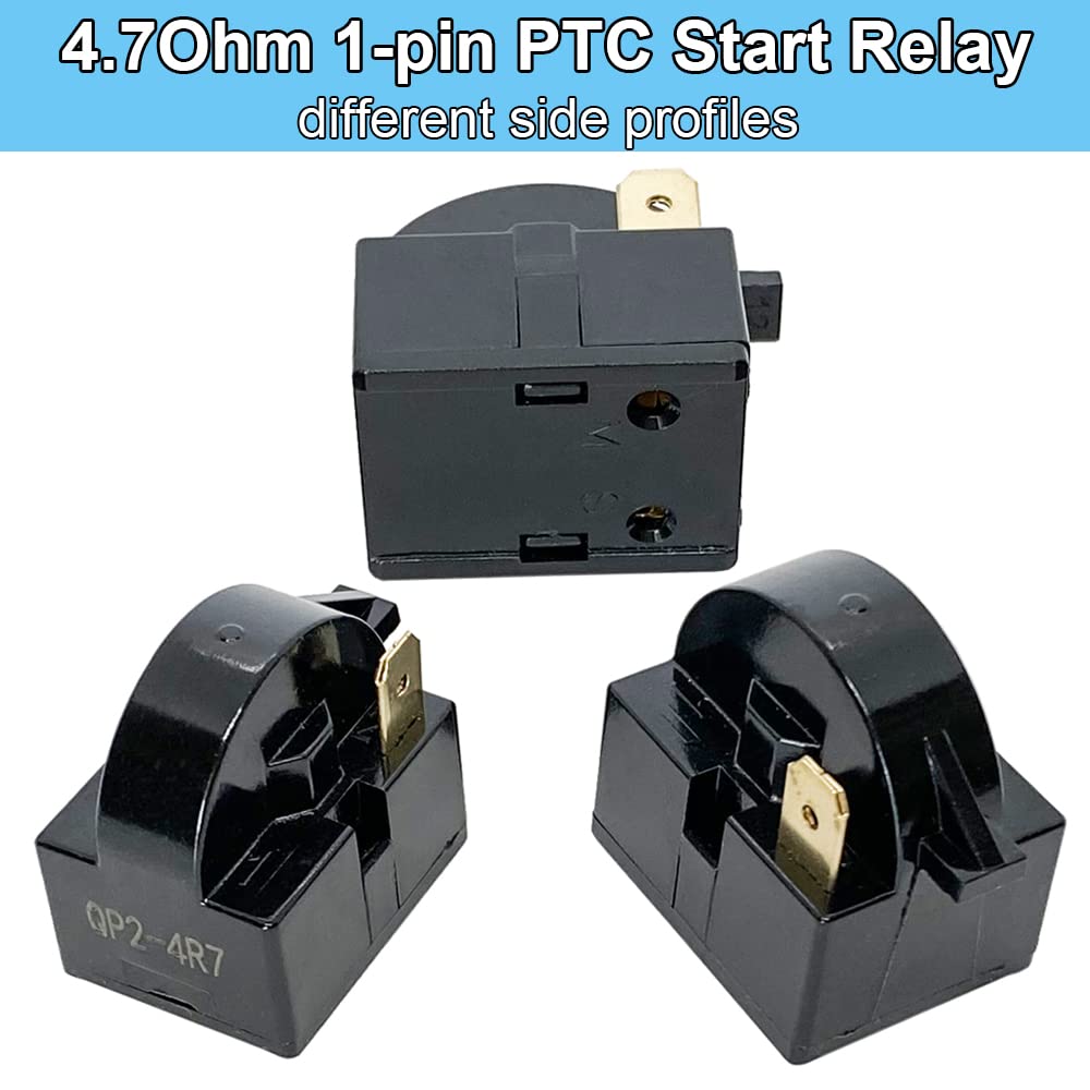 Kit De 2 Relais Démarrage PTC QP2-4.7 Ohm Et 2 Protections Surcharge 6750C Pour Réfrigérateur - Compatible AP4439459, AH3529540 - 8