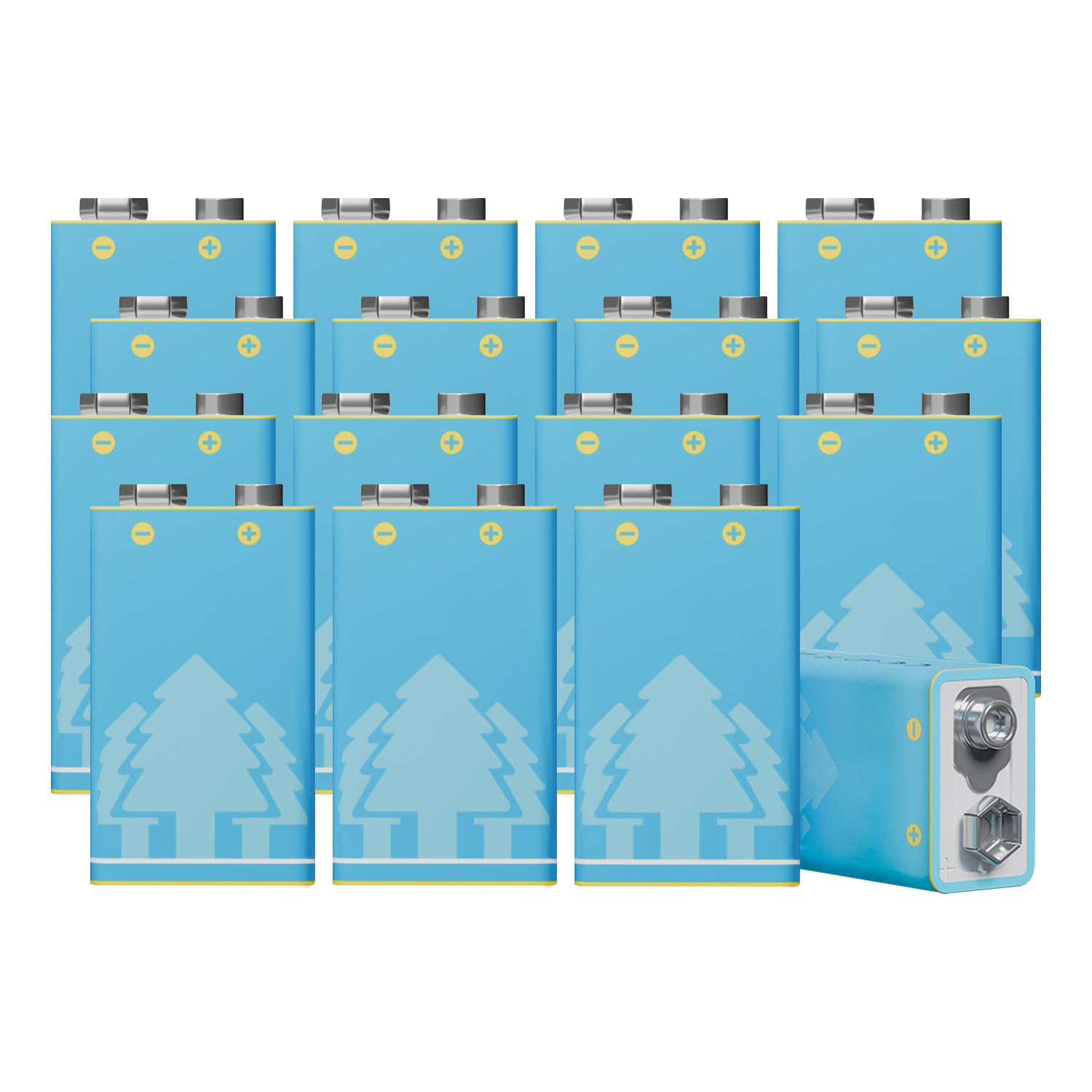Batterie Ricaricabili 9V Alta Capacità 3600mWh Ricarica USB con Cavo Tipo-C per Rilevatori/Allarmi di Fumo, Multimetri, Telecomando, Chitarra Elettrica, Microfono Wireless (16 pezzi)