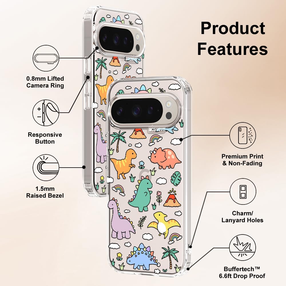 MOSNOVO Case for Google Pixel 10 & Pixel 10 Pro, [Buffertech 6.6ft Military-Grade Drop Protection] [Anti Peel Off Tech] Clear TPU Bumper Phone Case Cover Design - Cute Cherry — view 656
