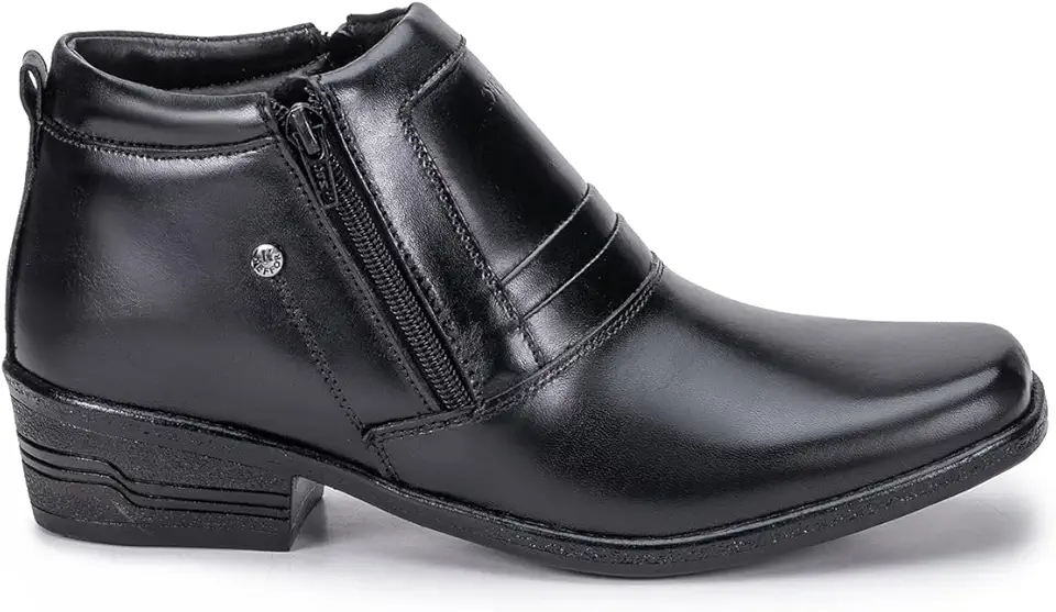 Bota Masculina Social Country Couro Bovino Bico Quadrado Sola Costurada Toda Espumada Por Dentro Confortável
