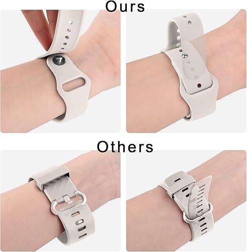 Miniatura 5 de Paquete de 3 correas de silicona compatibles con Fitbit Versa 2 correas para mujeres y hombres, correas de repuesto deportivas suaves y