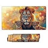 マウスパッド 大型 700 x 300 x 3mm ゲーミングマウスパッド 防水 デスクマット 滑り止めゴム底 おしゃれ キーボードパッド 快適操作性 ゴム底 洗える 耐洗い表面 耐久性 超高密度繊維 仕事 ゲーム オフィス ホーム用 男性用デスクトップアクセサリー （ライオン) o-746