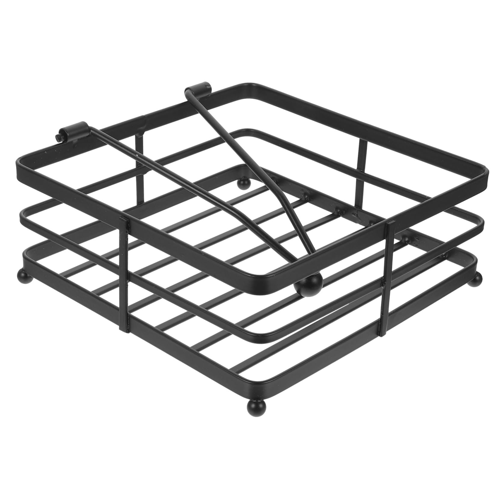 Servilletero de Hierro Cuadrado Negro para Cocina y Mesa