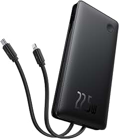 Carregador Portátil Baseus Digital Display Power Bank carregamento rápido 22.5W 10000, Milliamp Hours Preto
