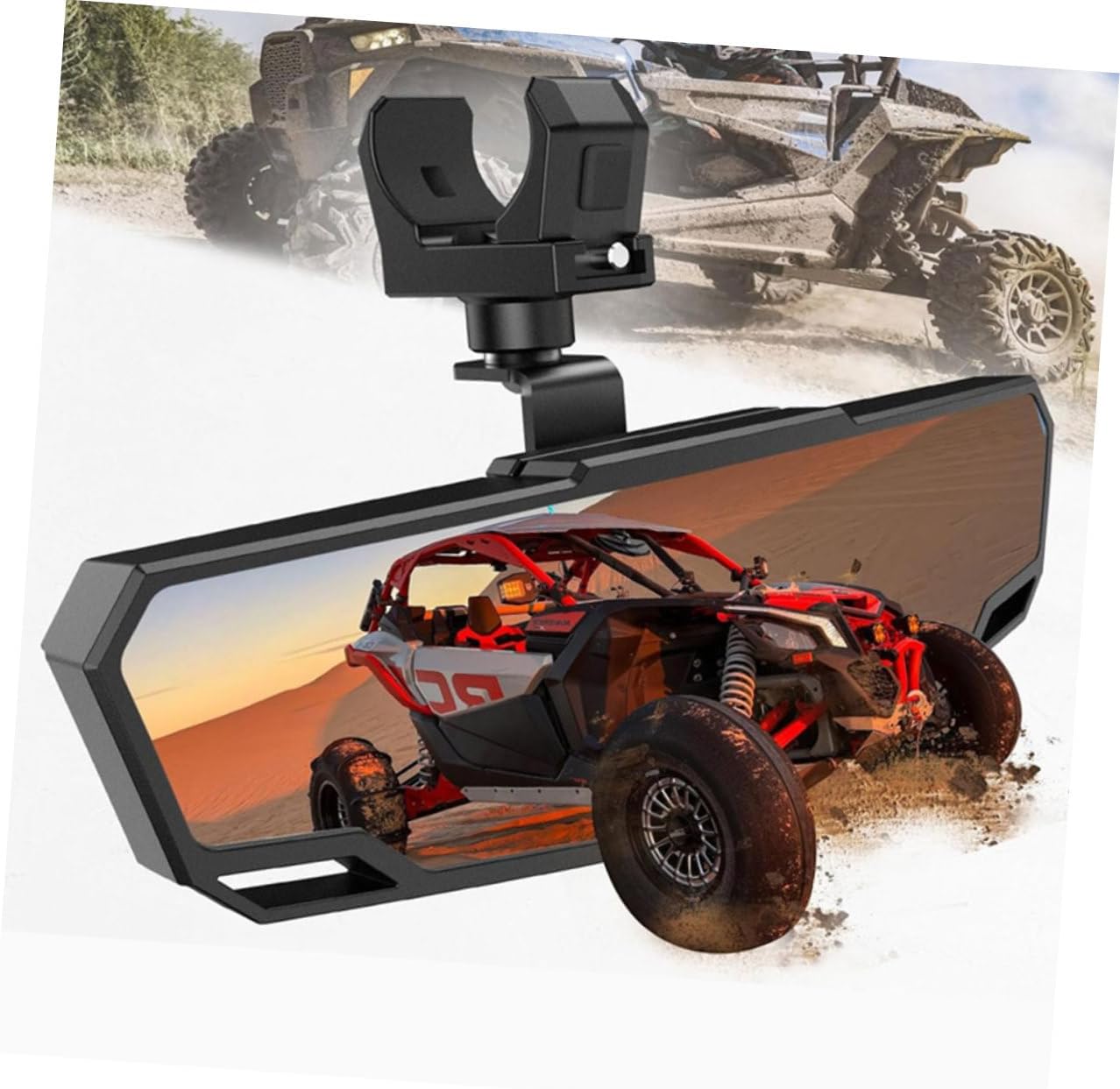 Atv Rear View Mirror Auxiliary Mirror for Utv Material Easy to Install Fit for Polaris