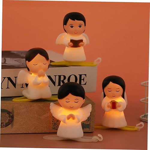 Miniatura 6 de GANAZONO 12 piezas de decoración de pastel de hada de ángel, mini figuras de resina, decoración para automóvil, niño, estatuas de querubines, mini