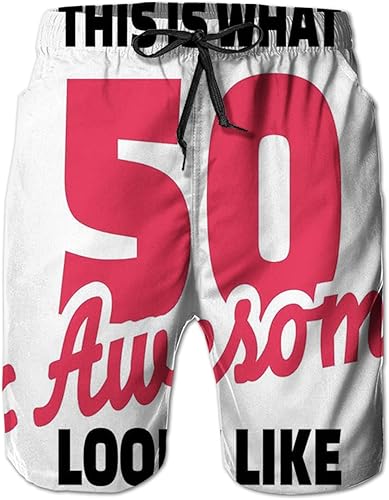 feprena Traje de baño para hombre de secado rápido con forro de malla divertido traje de baño