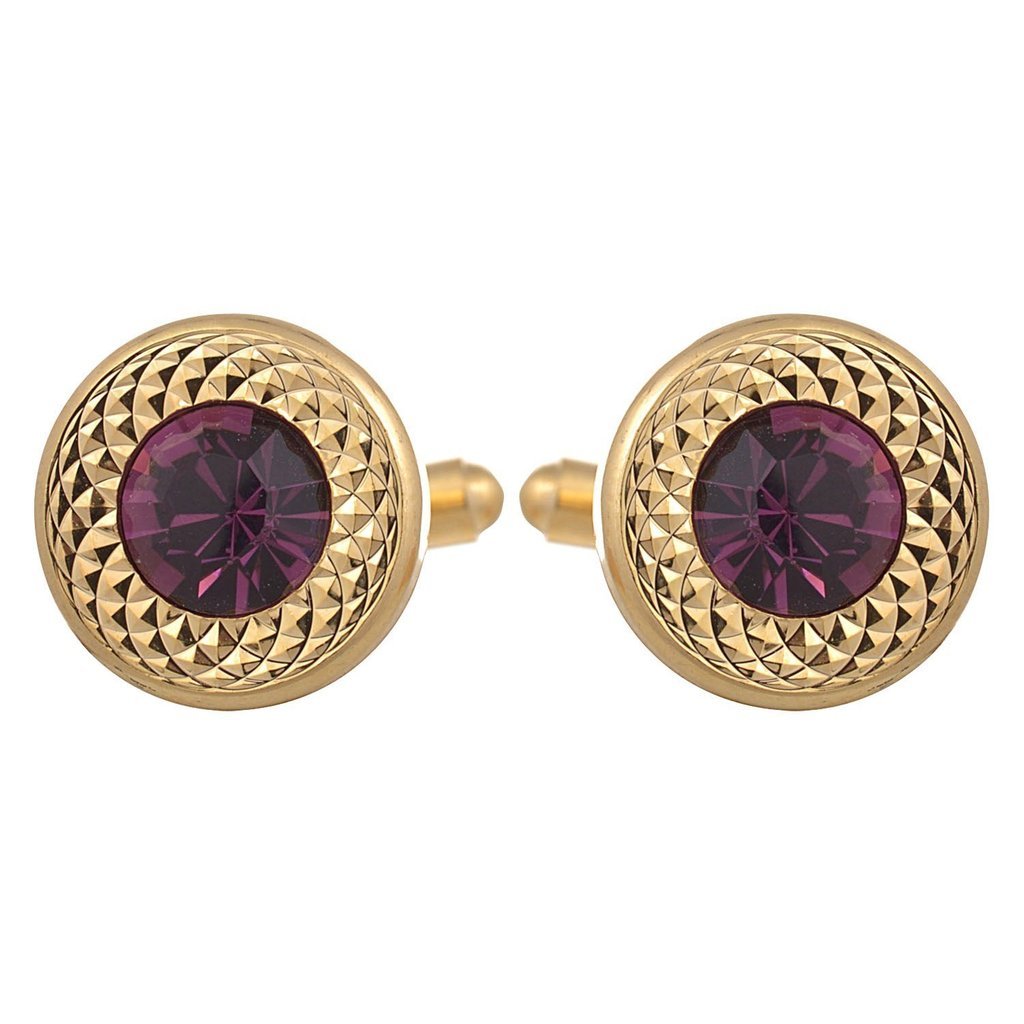 Cufflinks for Men Golden with Diamond Crystal for Office Corporate Party French Cuff Shirts Shirt Suit Blazer in A Gift Box