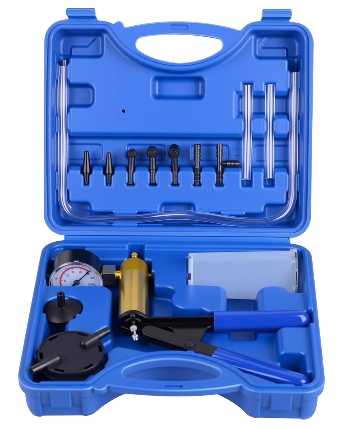 DAYUAN Bremsenentlüftungsgerät Vakuumpumpe Bremsenentlüfter Set für Auto Motorrad Tester,Bremsenentlüftungsgerät Druckpruft Mit Tragetasche