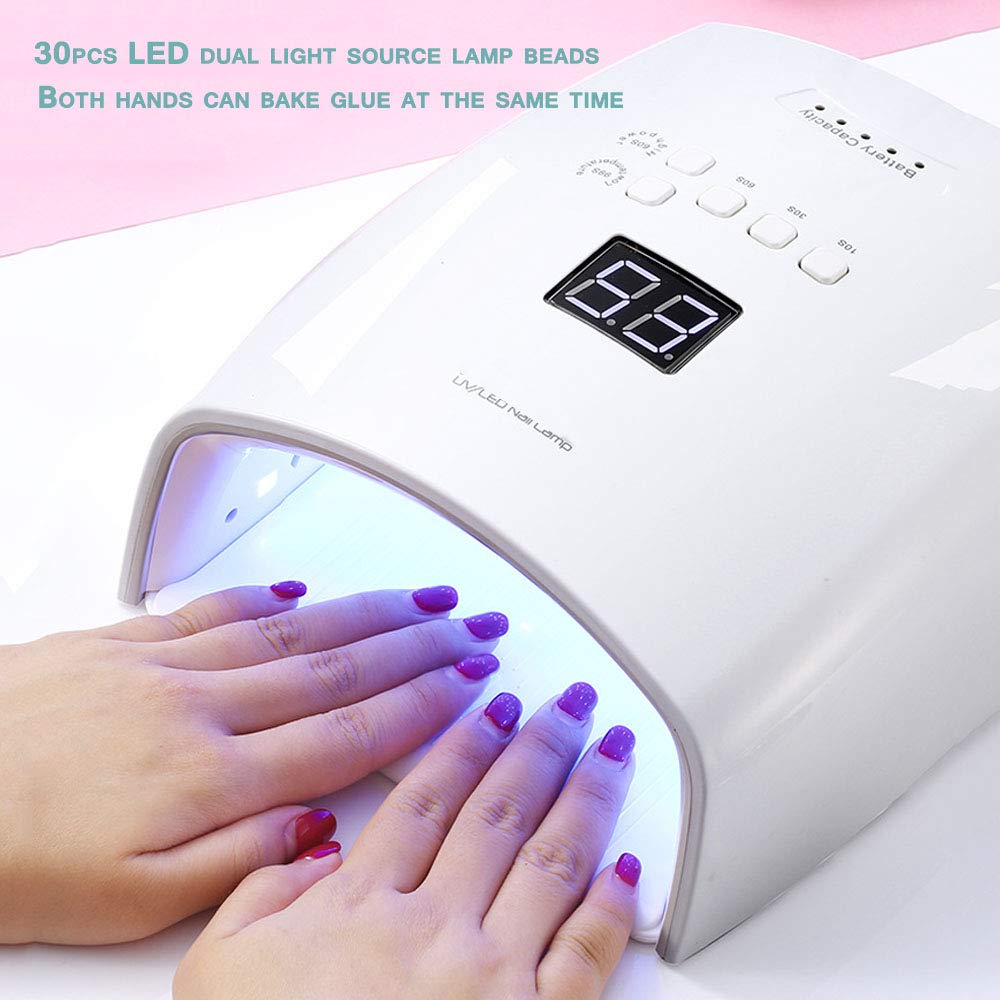 lamparas para uñas. 48 Lámpara de uñas LED inalámbrica recargable, con batería de alta capacidad, secador de uñas de manicura profesional, luz de curado for todos los esmaltes de uñas de gel, herramie