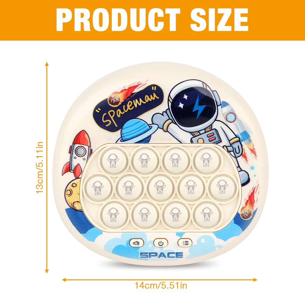 Pop It Electronic Quick Push Game, 4 tryby Pop it Fidget Toy Quick Push, bąbelkowa zabawka sensoryczna do rozwoju i treningu koncentracji (astronauci)