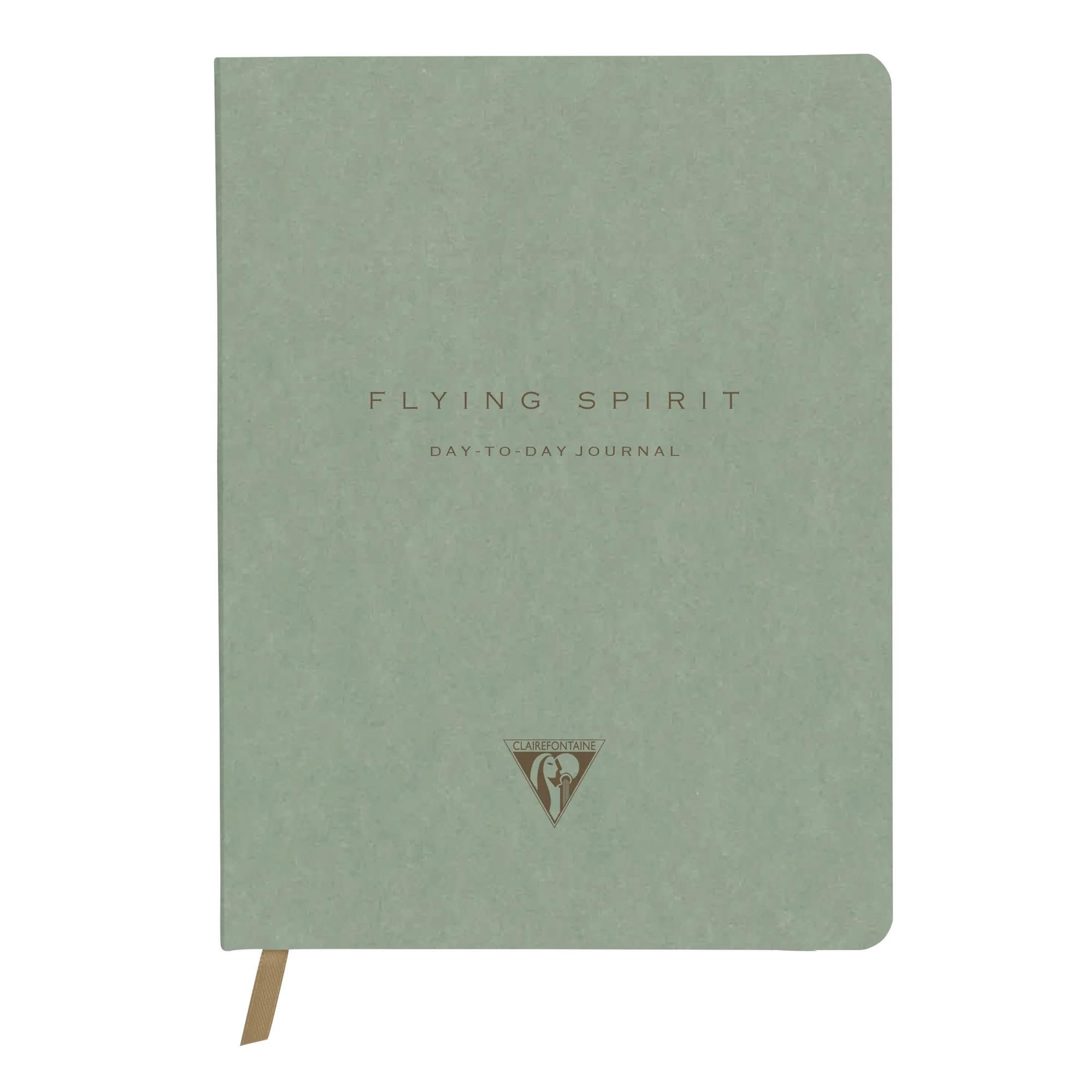 Clairefontaine - 107746C - A Day-to-day Journal 19x25cm 192 Pages Dot Grey Green Hard Cover Pocket Bookmark Elastic - Flying Spirit Collection Random Delivery
