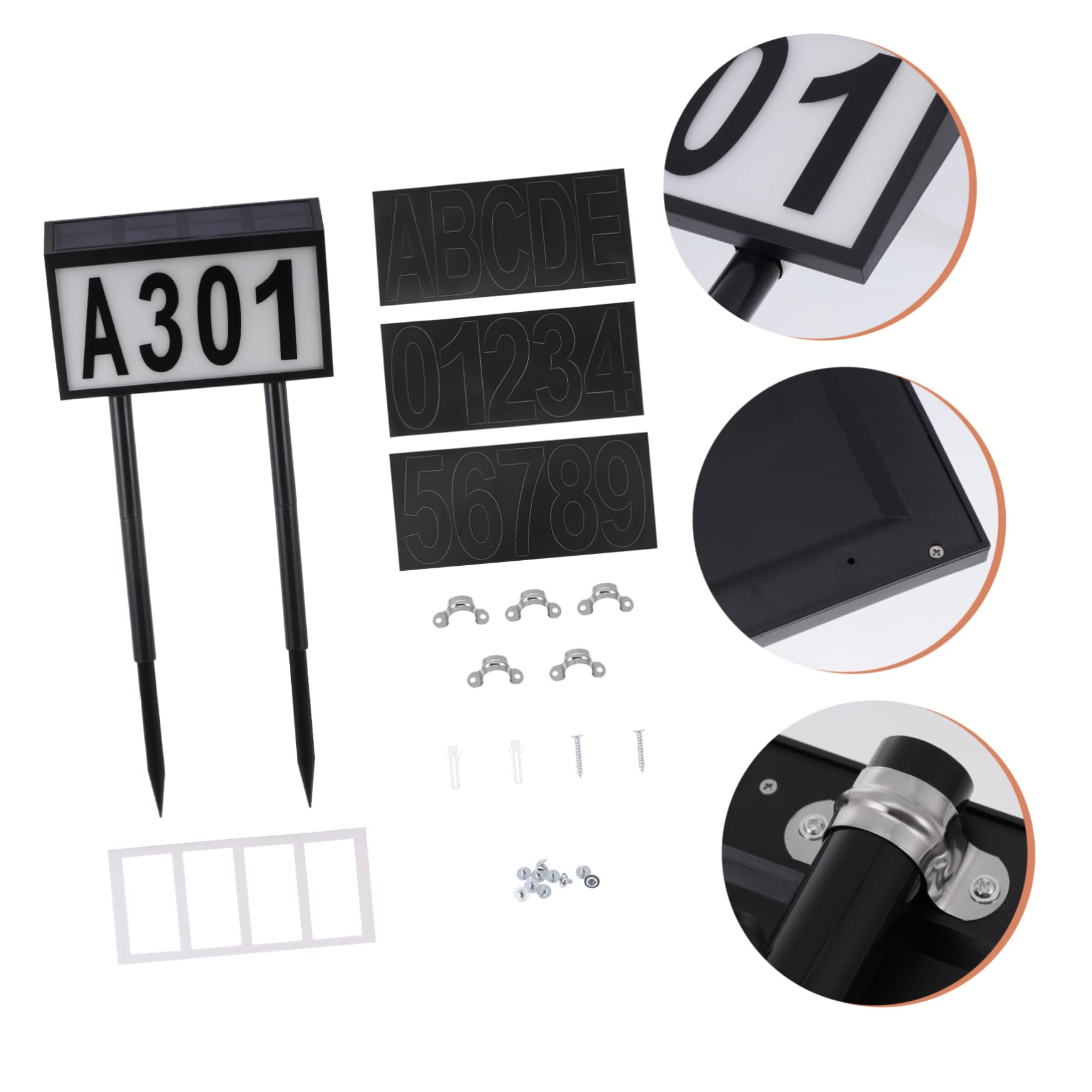 NUOBESTY Luce Solare per Numeri Civici Led, Lampada Numerica 5 Lettere e 3 Gruppi di Numeri, Targa Indirizzo Sensore Crepuscolare per Esterno, Kit per Segnalazione Casa Notte