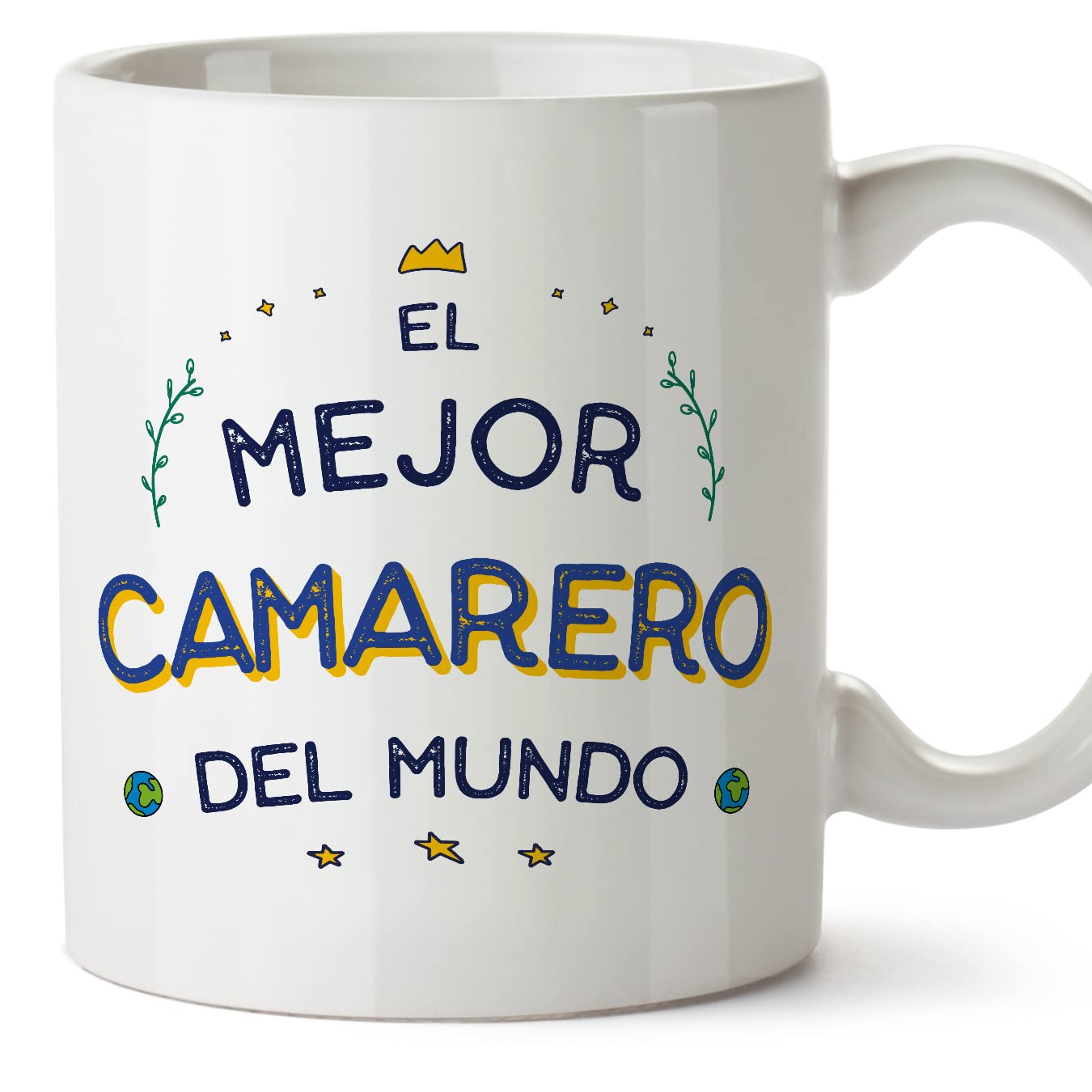 MUGFFINS Waiter Man Mug - in Spanish - Mejor del Mundo - Funny Gift for Colleagues - Ceramic 11oz Mug