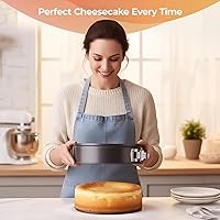 Vista 3 de RFAQK Molde Desmoldable Antiadherente de 9 Pulgadas – Molde Desmoldable para Tarta de Queso con Parte Inferior Extraíble, Espátula de Glaseado