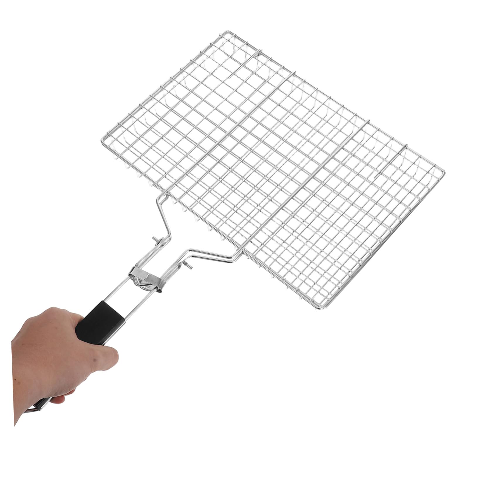 Cestello da Barbecue Pieghevole in Acciaio Inox, Portatile e Resistente alle Alte Temperature, per Pesce e Verdure alla Griglia