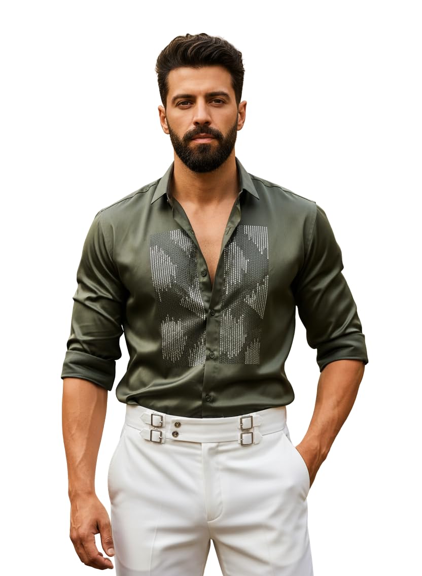 indoprimo Men’s Satin Shirt for Party, Formal and Casual Wear – Stylish and Trendy Designer Full Sleeve Shirt for Man-picture-22