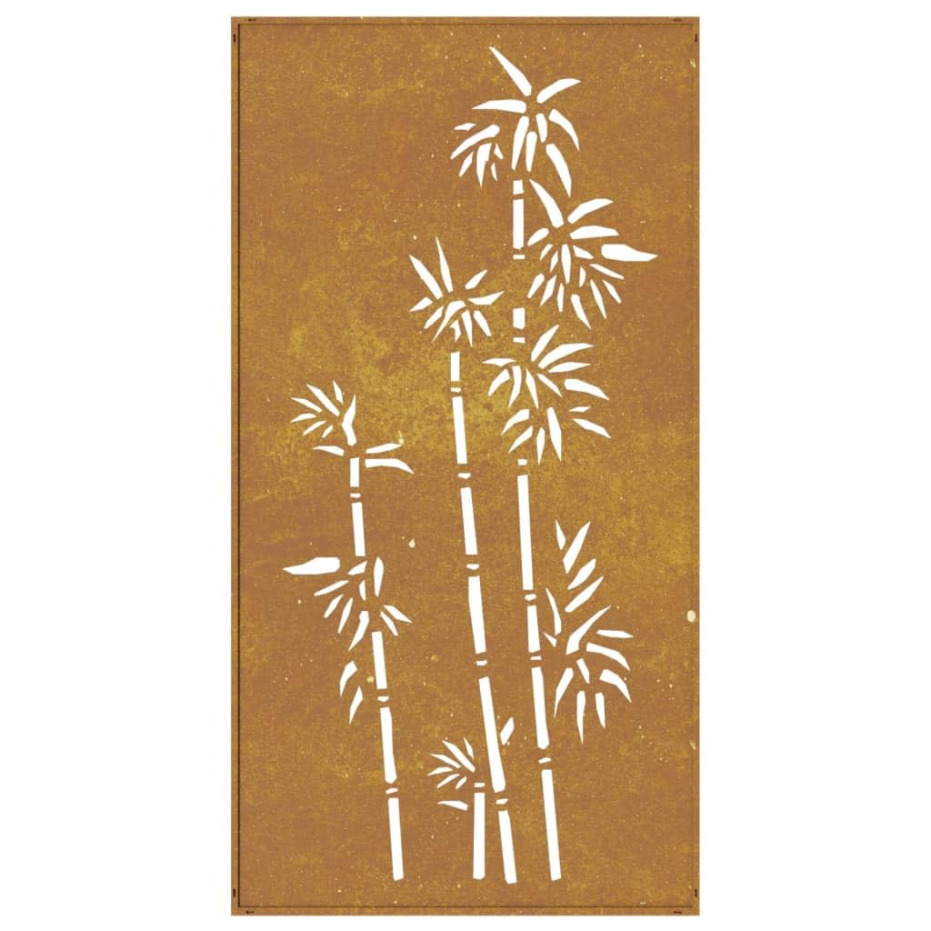vidaXL Garten-Wanddeko 105x55 cm Cortenstahl Bambus-Design