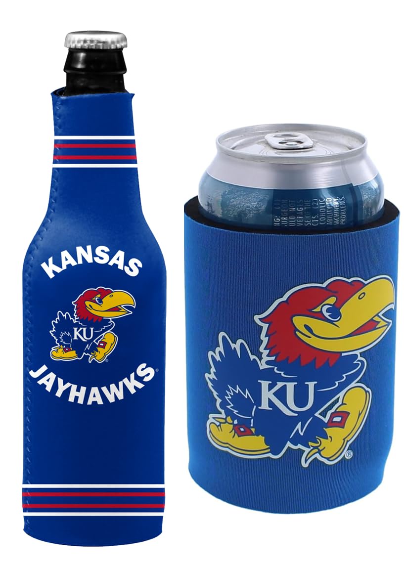 Koozie Kansas Jayhawks, el regalo ideal para aficionados, juego de 2 enfriadores