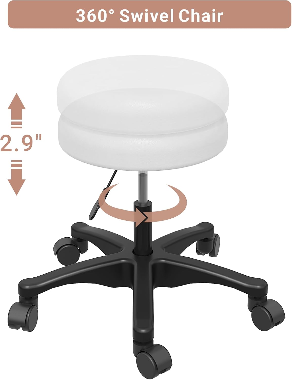 LOUVIXA Tattoo Chair, Adjustable Facial Chair 73 Inch Salon Bed with Hydraulic Stool for Professional Massage Beauty Spa (White)