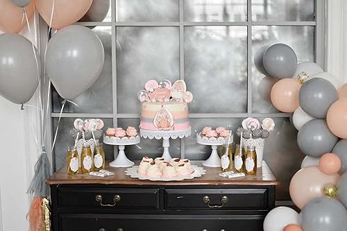 Miniatura 4 de Treasures Gifted Globos naranja pastel, globos naranja claro, globos de melocotón claro, globos de melocotón crema, globos redondos pastel de 12