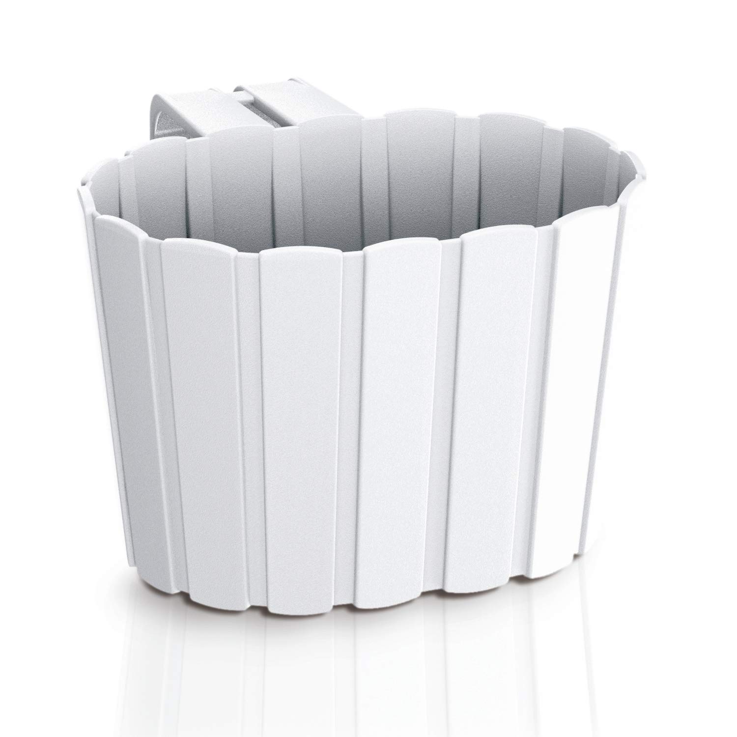 Prosperplast Boardee Hook Balcony Flower Pot Balcony Box Flower Pot Planter (194 x 212 x 130 mm, White)