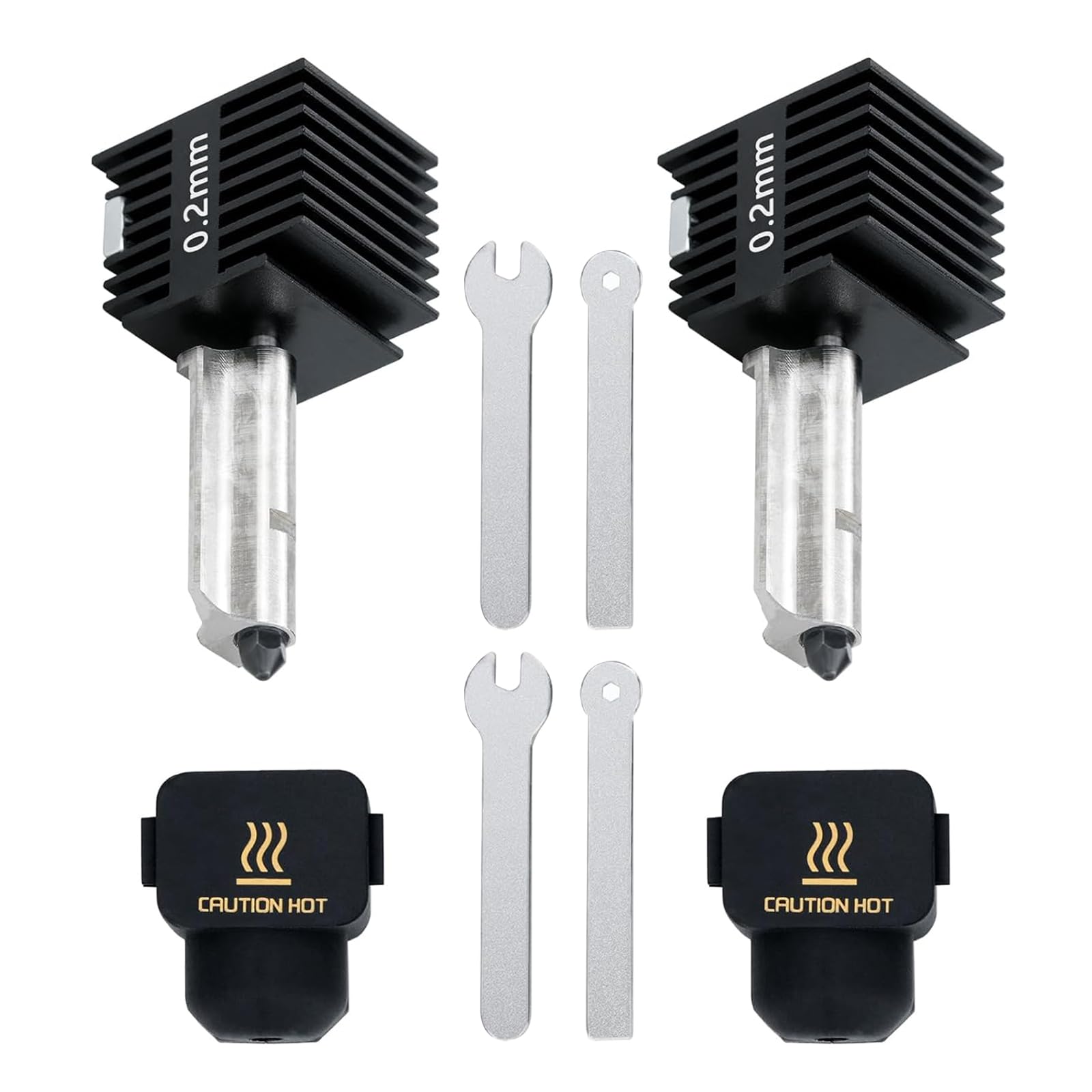 2 Pieces Upgraded 0,2mm+0,2mm Hotend Kit for Bambu Lab A1/A1 Mini 3D Printer, 0,2 mm Hardened Steel Hotend Kit, Hotend with Silicone Sock for Bambu Lab A1/A1 Mini 3D Printer-image-21