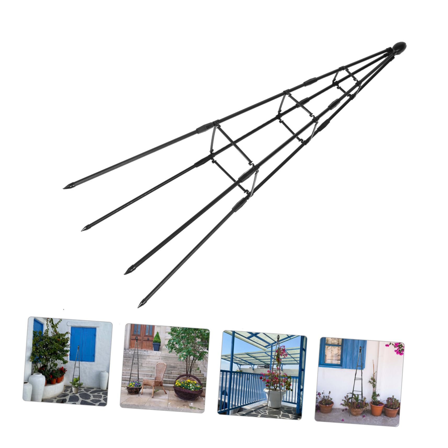 Treillis de Jardin pour Plantes Grimpantes 1 Set en Fer Noir