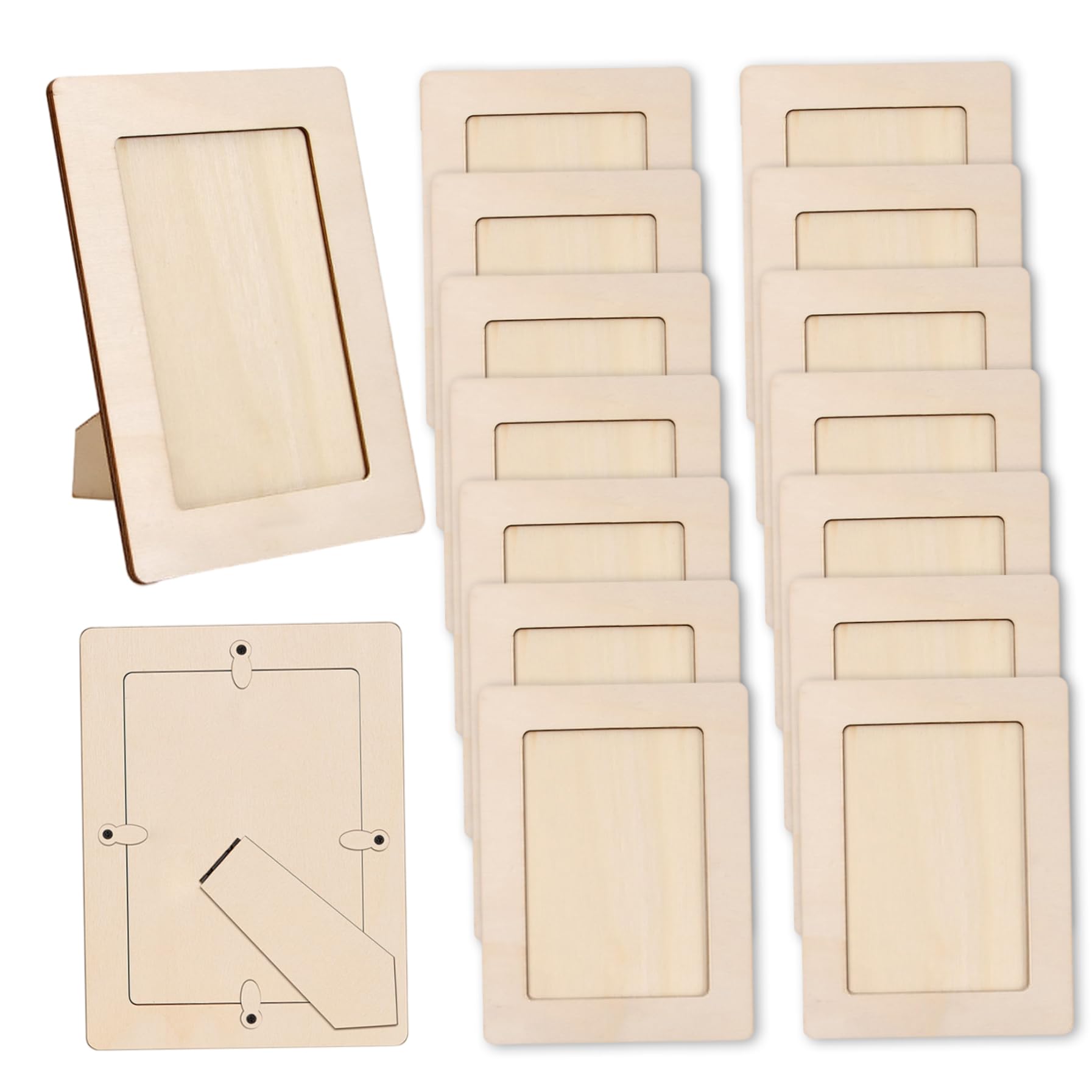 Cadre Photo 6x8 en bois naturel lot de 16 avec coins arrondis pour table