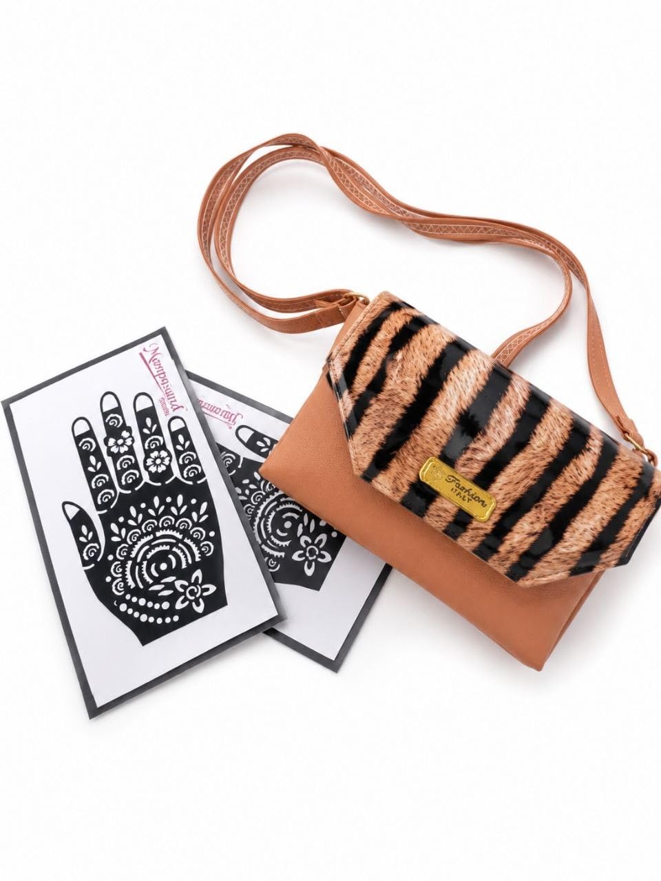 Premium Women's Clutch Purse with Zebra Print Flap-image-29