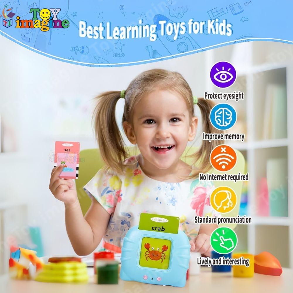 Toy Imagine™ Talking Flash Cards Toy for Kids | 224-Word Learning Device for Toddlers | Montessori Learning Toys for Boys & Girls Ages 2-6 | Preschool Game & Birthday Present - Image 5 thumbnail