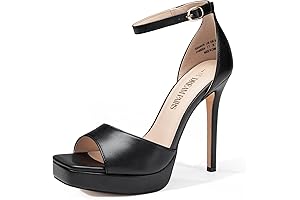 Women's Square Toe Platform Heels with Ankle Strap