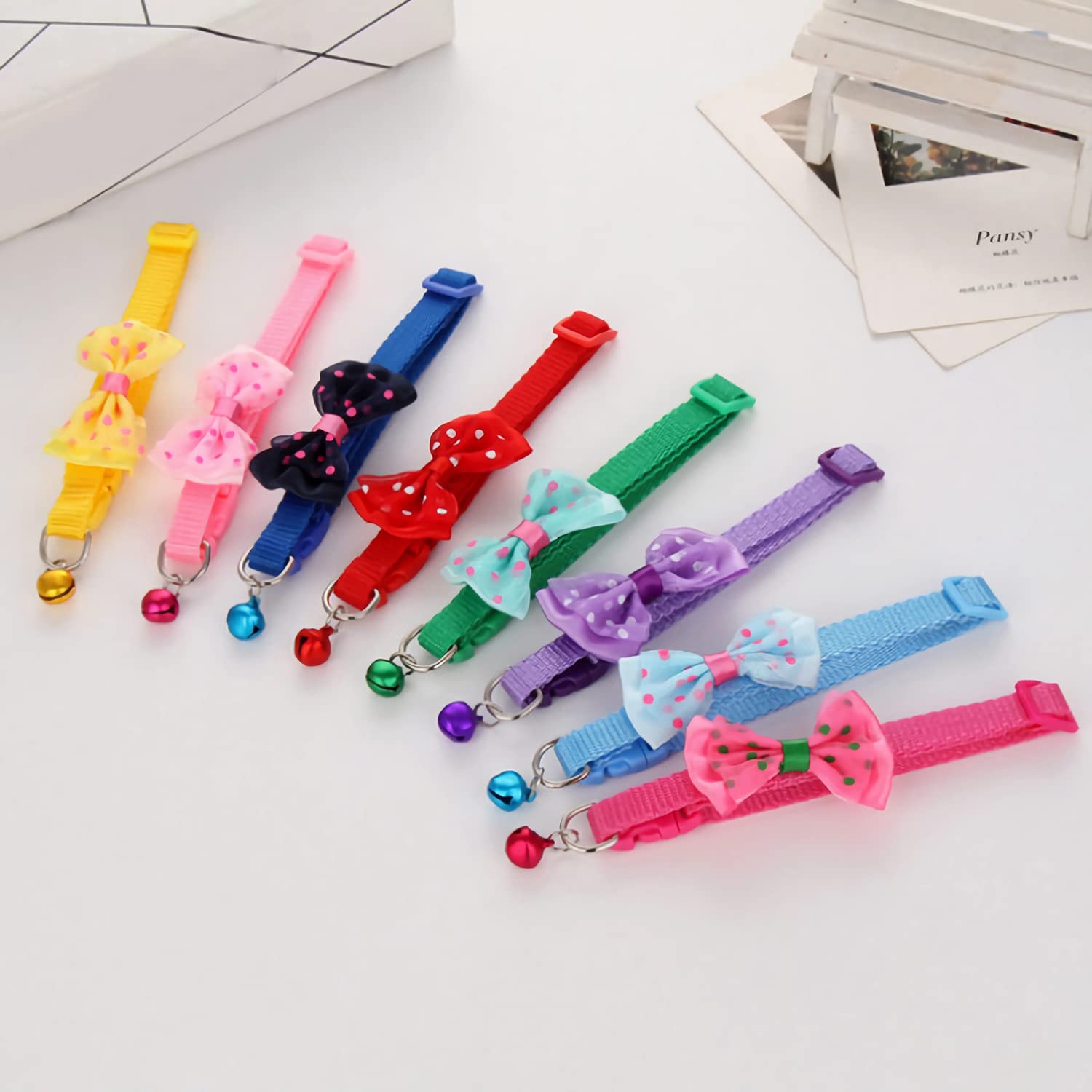 Flymind 18Pcs Puppy Collars, Puppy ID Collars with Bell Adjustable 21-33cm - Image 2
