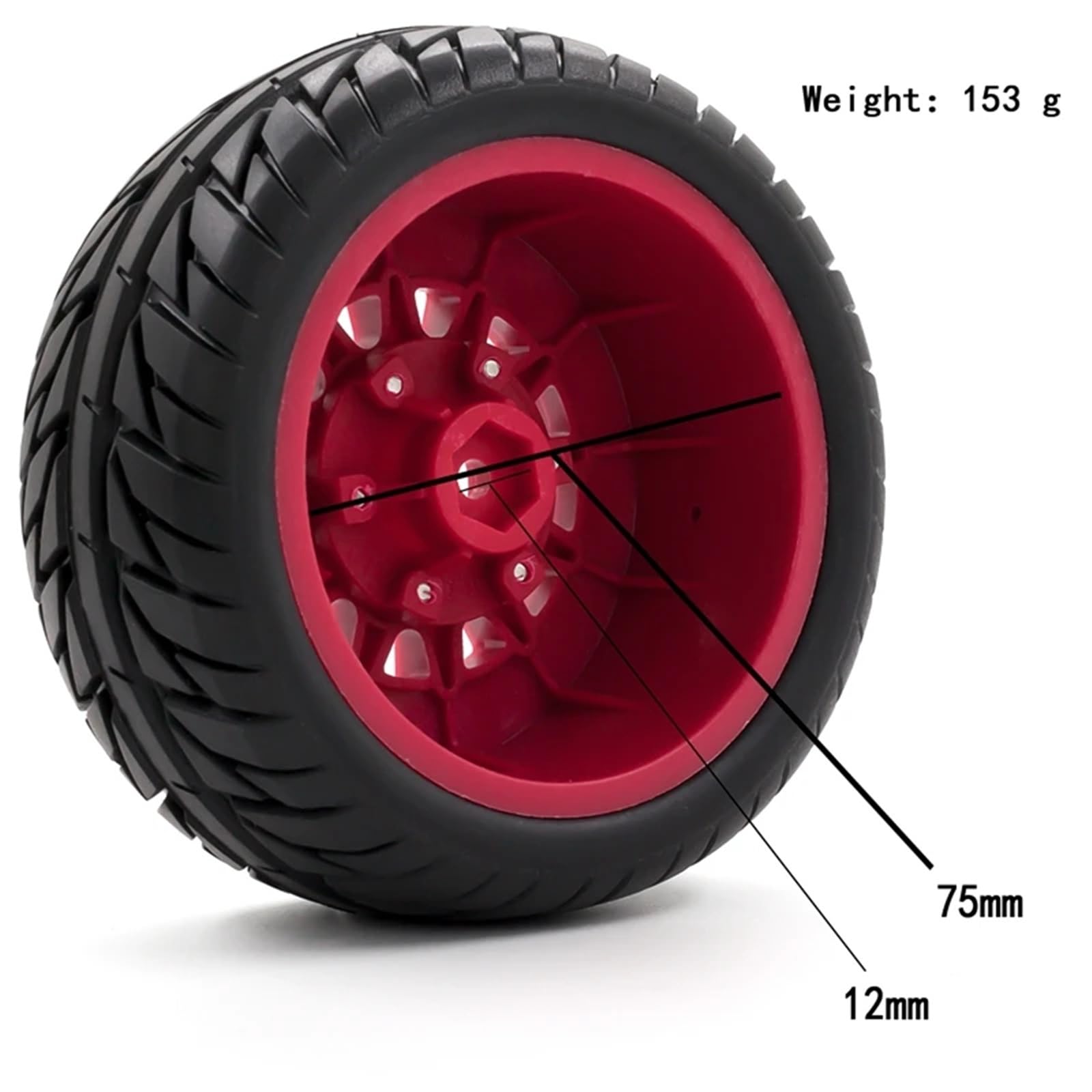 RC Pneus Jante Compatible avec HSP pour HPI pour Redcat pour Tamiya RC 1/10 Voiture pour 12/14/17mm 4Pack 75mm Moyeu Hexagonal Jantes Jeu De Pneus