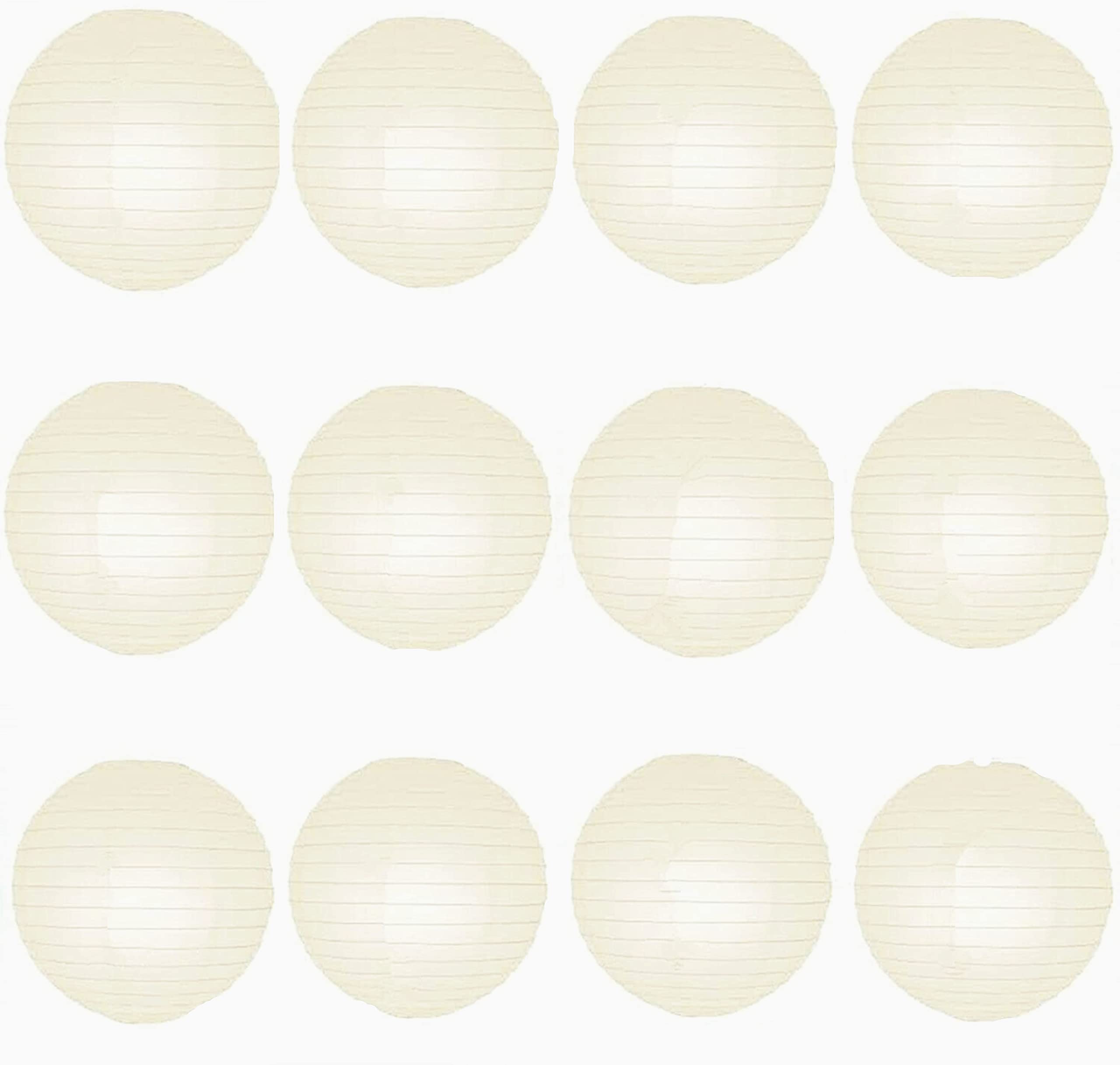 A Liittle Tree 12 PCs Round Paper Lanterns Wedding Party Christmas New Year (Ivory, 10")