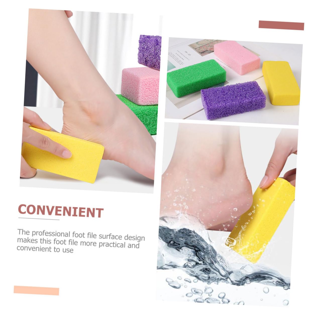 Healeved 24piezas Exfoliantes De Pies De Pómez Para Cuidado Podal Herramientas De Pedicura Reutilizables y Lavables Diseño Práctico y Ligero Para Pies Suaves y Saludables